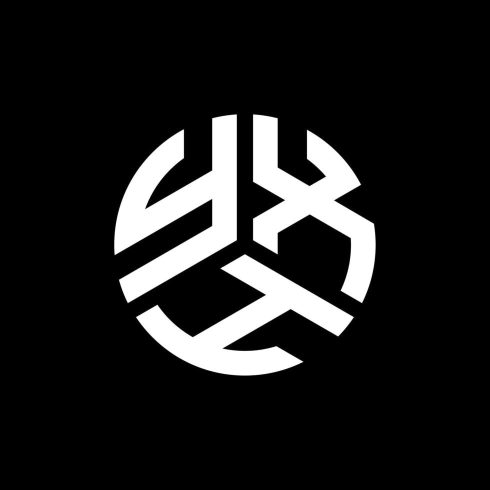yxh brief logo ontwerp op zwarte achtergrond. yxh creatieve initialen brief logo concept. yxh brief ontwerp. vector