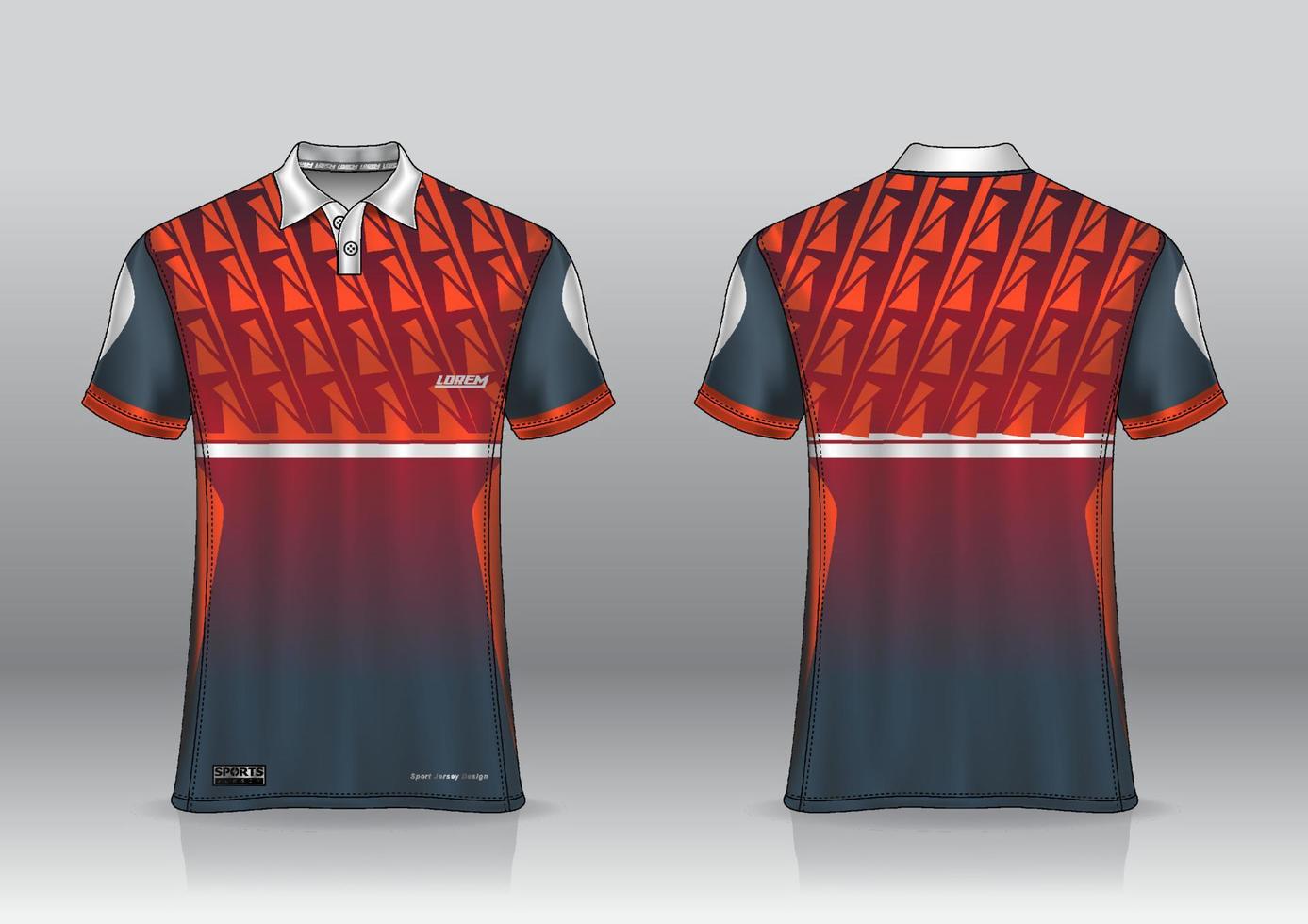 poloshirt jersey ontwerp voor sport buiten voor- en achteraanzicht vector