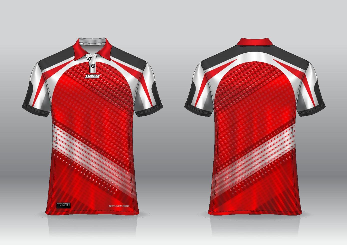 poloshirt jersey ontwerp voor sport buiten voor- en achteraanzicht vector