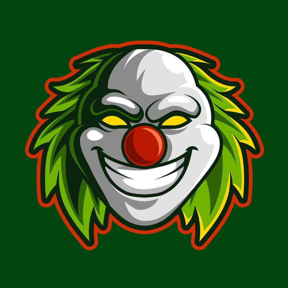 hoofd clown mascotte logo geïsoleerd vector