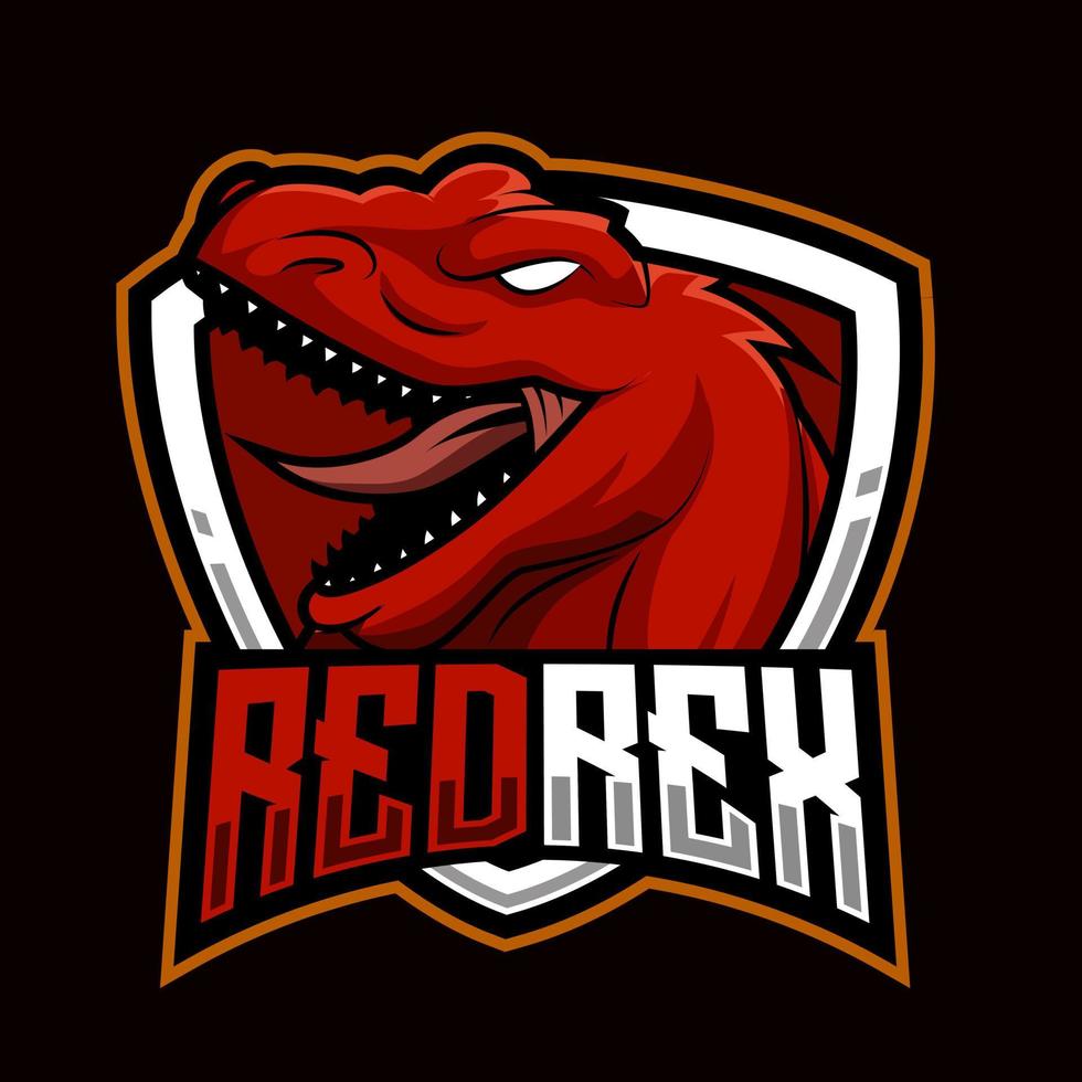 t rex-mascotte voor sport- en esports-logo vector