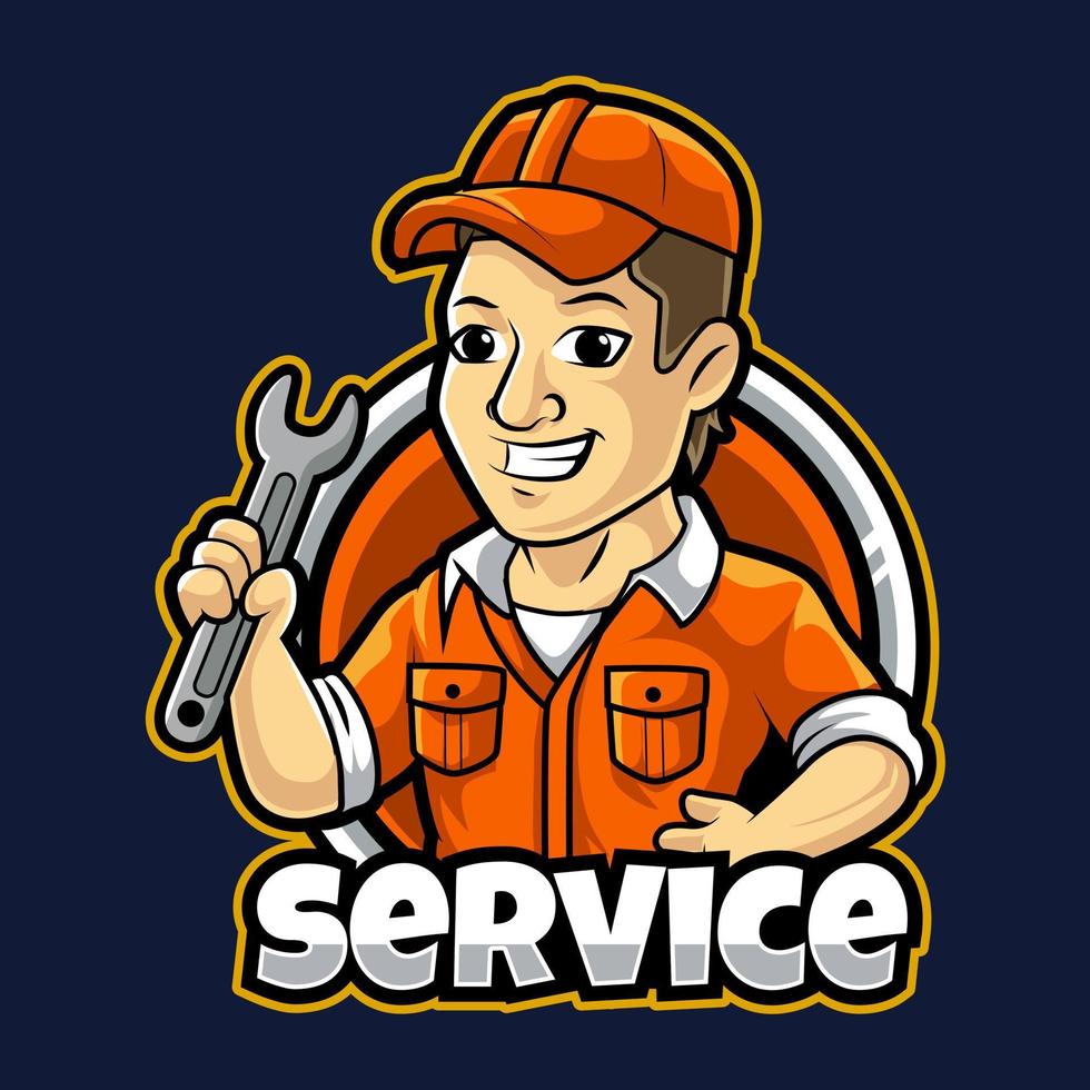 service man mascotte logo vectorillustratie vector