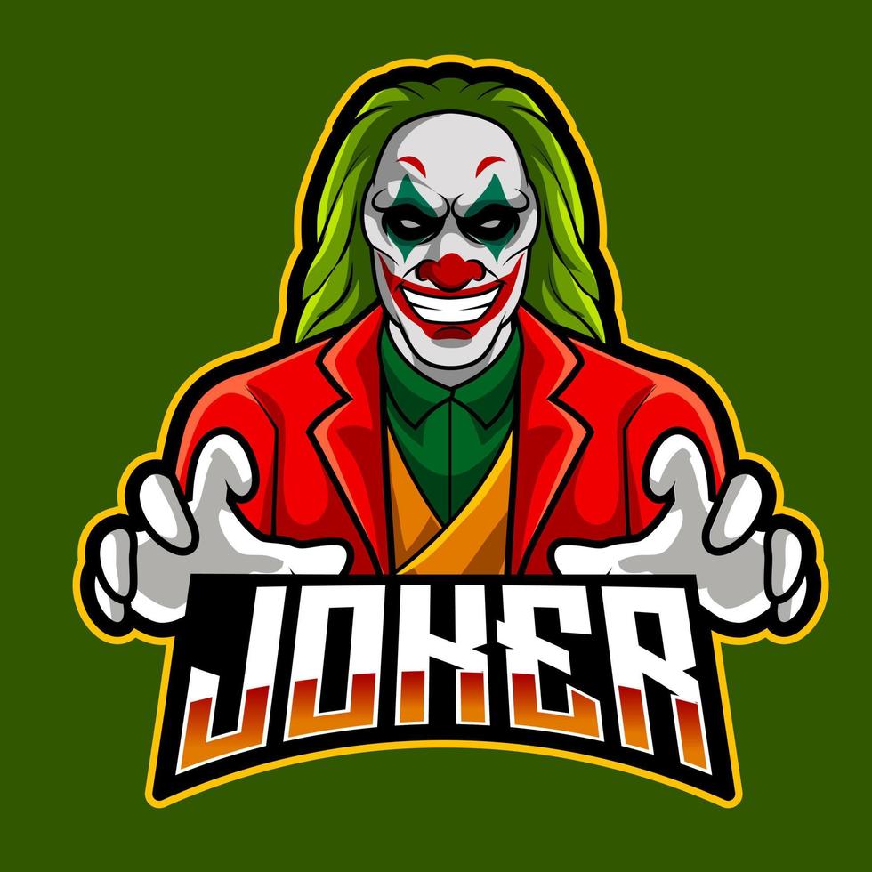 joker mascotte voor sport en esports logo vectorillustratie vector