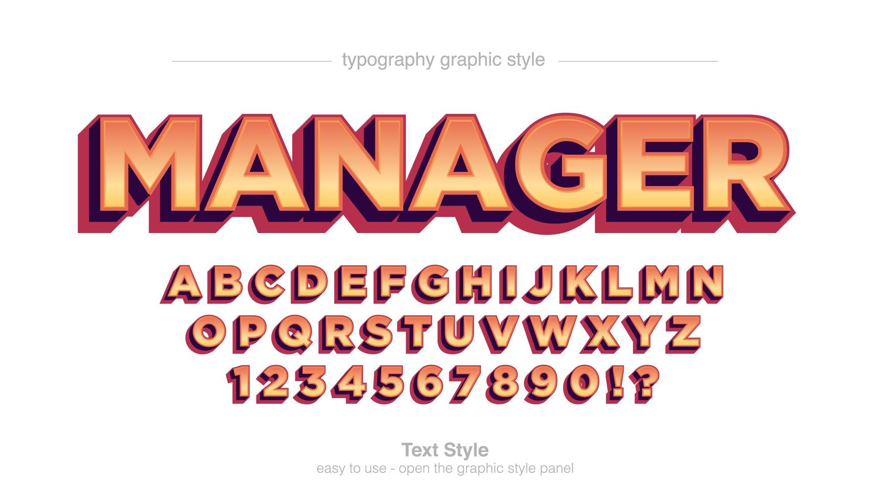 moderne 3d vet oranje lettertype vector