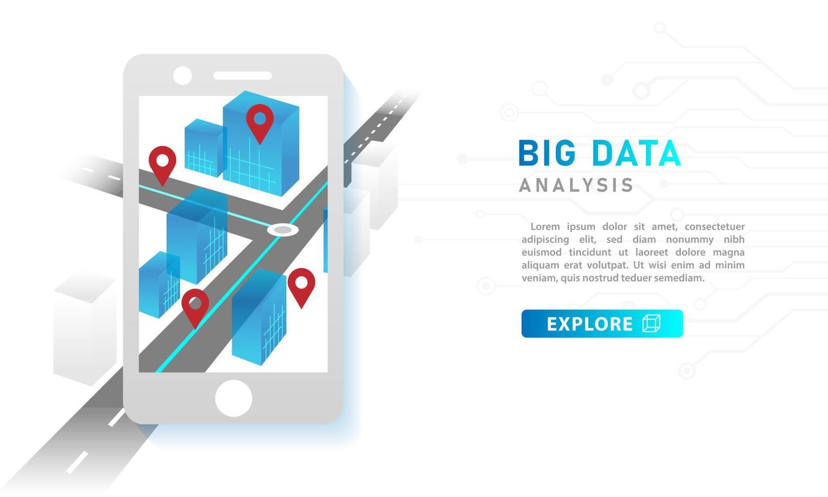 infographic sjabloon voor bedrijven. big data-analyse en technologie concept, presentatie vector infographic.