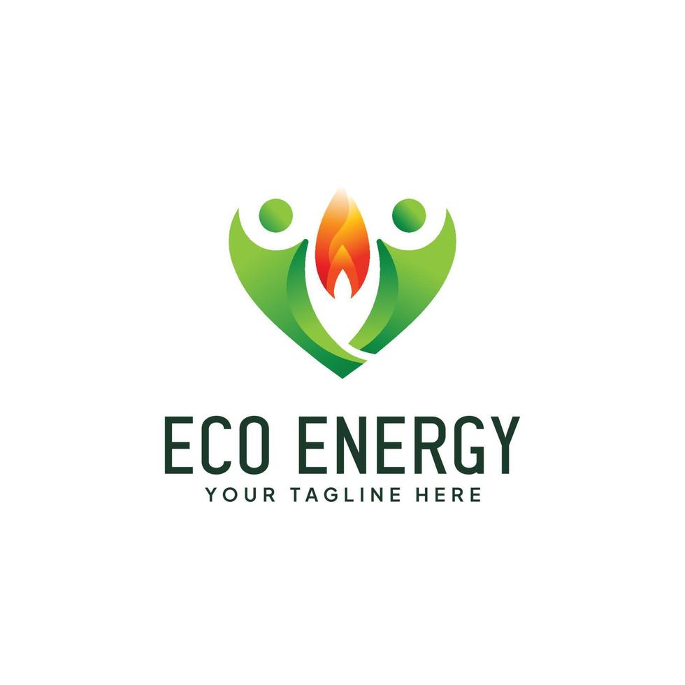 abstract vectorillustratie van twee mensen naast elkaar vriendelijke energiesymbool. eco energie logo vector. vector