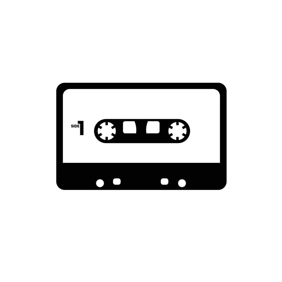 cassette. zwart-wit pictogram ontwerpelement op geïsoleerde witte achtergrond vector