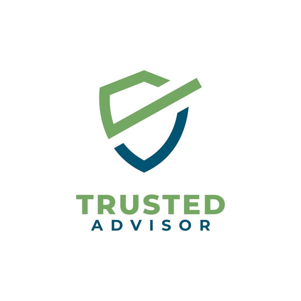 vertrouwde adviseur voor bedrijfsadvies financieel logo-ontwerp vector