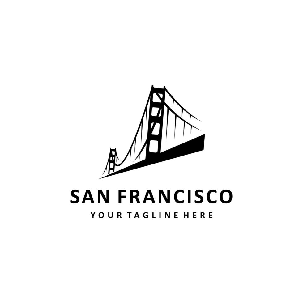 san francisco brug logo ontwerpsjabloon. eenvoudig en schoon plat ontwerp van brug vector sjabloon. bridge-logo voor bedrijven.