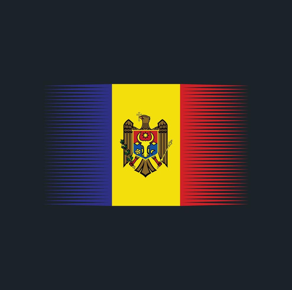 Moldavische vlagborstel. nationale vlag vector