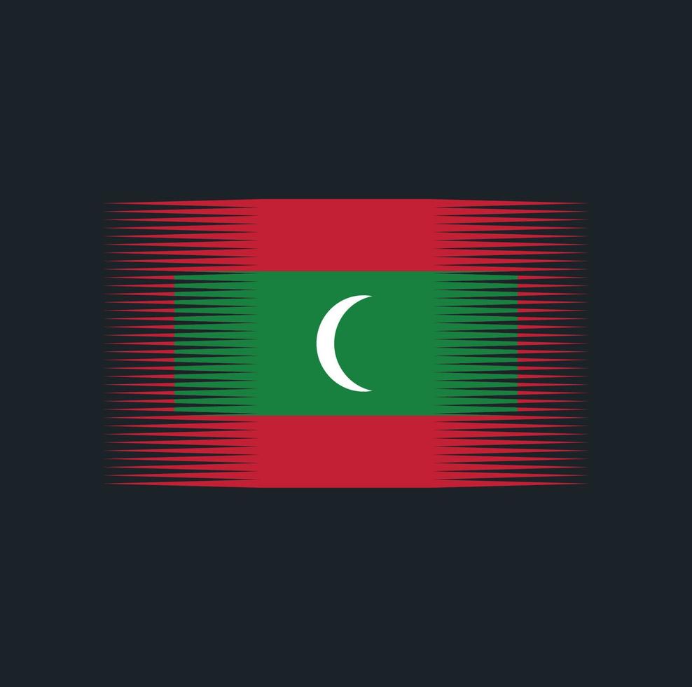 Maldiven vlag borstel. nationale vlag vector