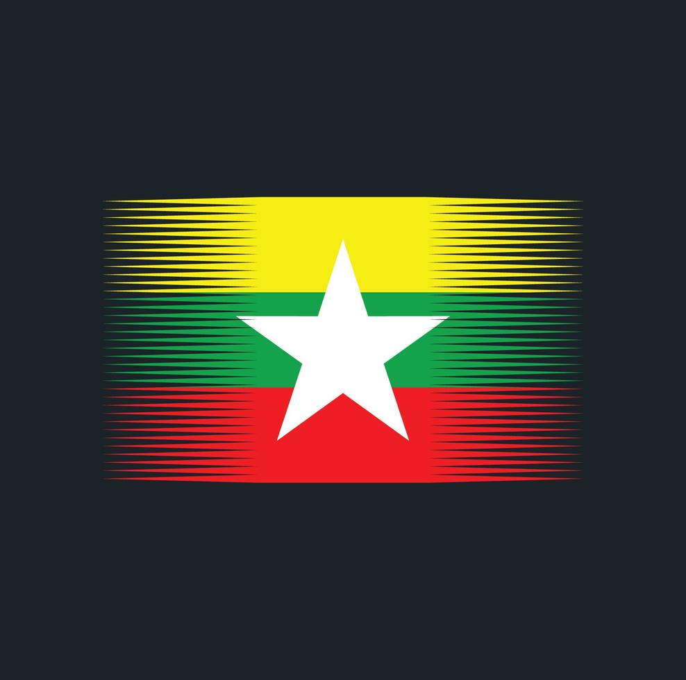 Myanmar vlag borstel. nationale vlag vector