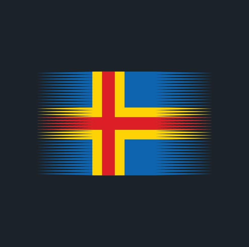 aland eilanden vlag borstel. nationale vlag vector