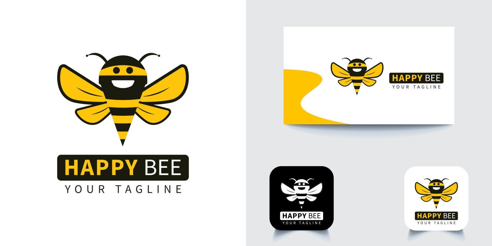 ontwerpsjabloon voor happy bee-logo vector