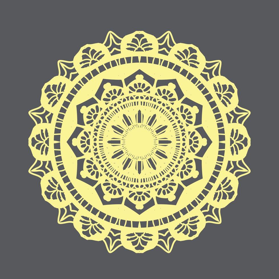 luxe sier mandala achtergrondontwerp, patroon in de vorm van mandala voor henna, mehndi, tatoeage, decoratie. decoratief ornament in etnische oosterse stijl. kleurboekpagina vector