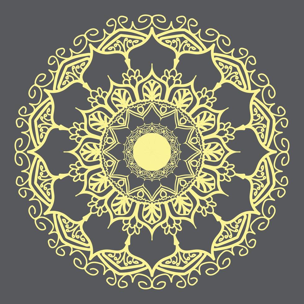 luxe sier mandala achtergrondontwerp, patroon in de vorm van mandala voor henna, mehndi, tatoeage, decoratie. decoratief ornament in etnische oosterse stijl. kleurboekpagina vector