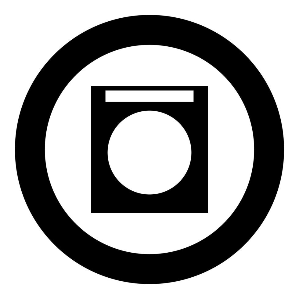 wasmachine pictogram zwarte kleur in cirkel vector