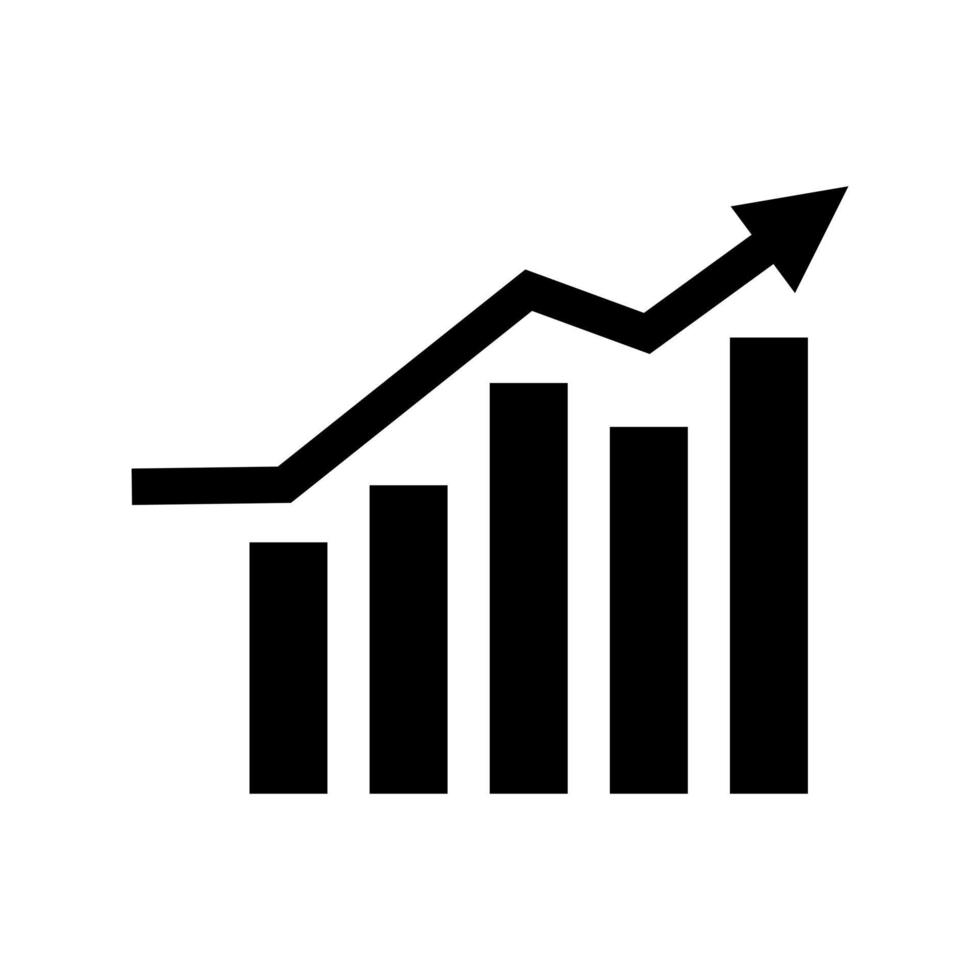 winst groeiend icoon. diagram winst vector. analyse pictogram geïsoleerd op een witte achtergrond. analyse gegevens pictogram vectorillustratie ontwerp. diagram winst groeiend bedrijf. vector