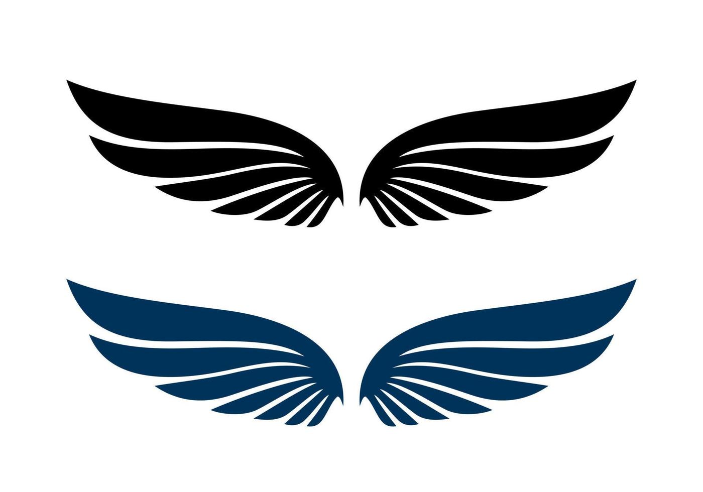 vleugel icoon. vleugel logo bedrijf. vleugel vector ontwerp. dierlijke vleugel ontwerpconcept, vector vleugel paar geïsoleerd zwart op witte achtergrond