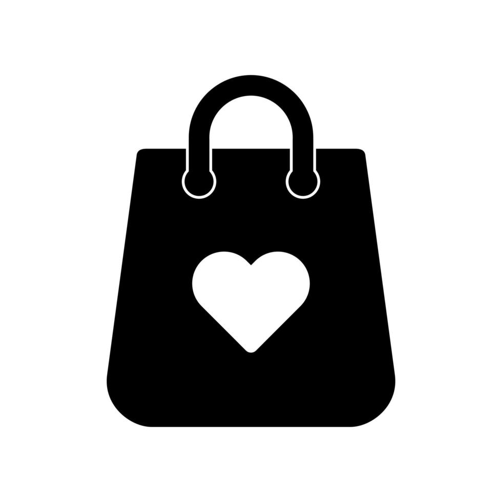 plastic tas. zak pictogrammen. tas pictogram geïsoleerd op een witte achtergrond, tas pictogram vectorillustratie ontwerp. boodschappentas eenvoudig teken. boodschappentas met liefdesdesign. vector