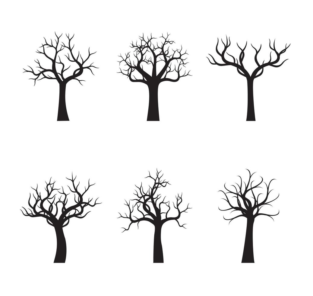 stel zwarte bomen. vectorillustratie. vector