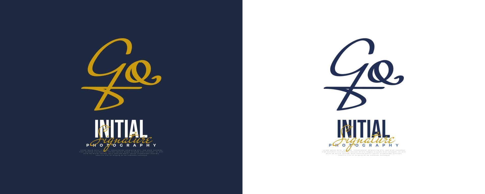 eerste g en q logo-ontwerp in elegante en minimalistische handschriftstijl. gq handtekening logo of symbool voor bruiloft, mode, sieraden, boetiek en zakelijke identiteit vector