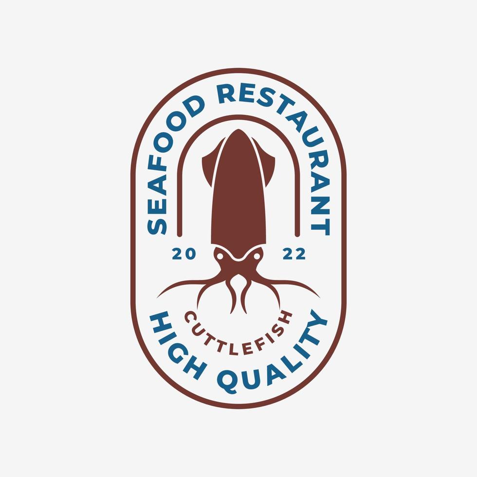 octopus logo-ontwerp uniek met badge lineaire, octopus logo vector illustratie ontwerp