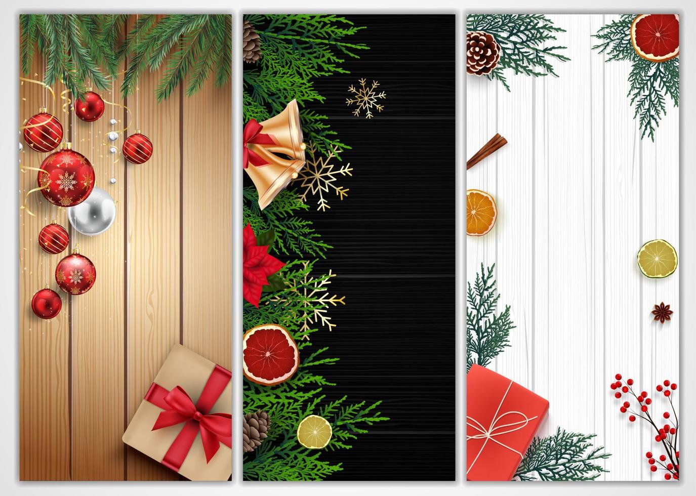 vectorillustratie van set kerstbanners vector