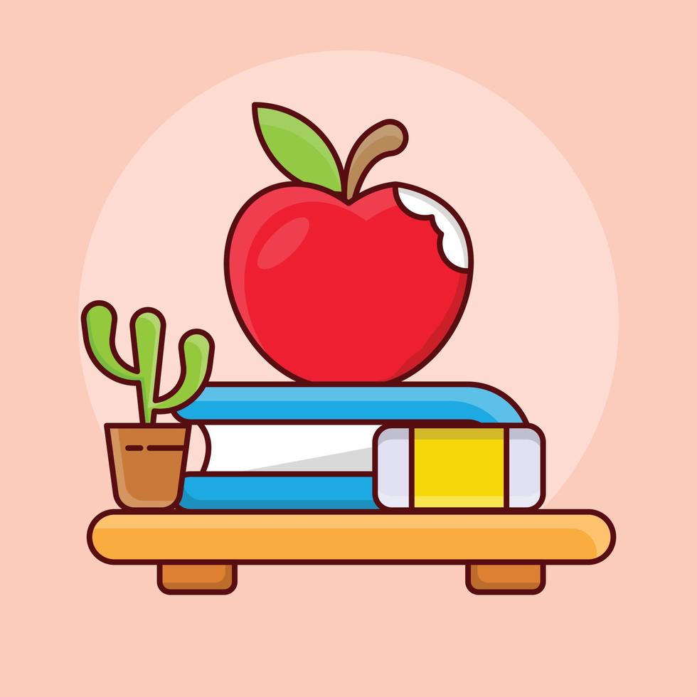 Apple boek vectorillustratie op een background.premium kwaliteitssymbolen. vector iconen voor concept en grafisch ontwerp.