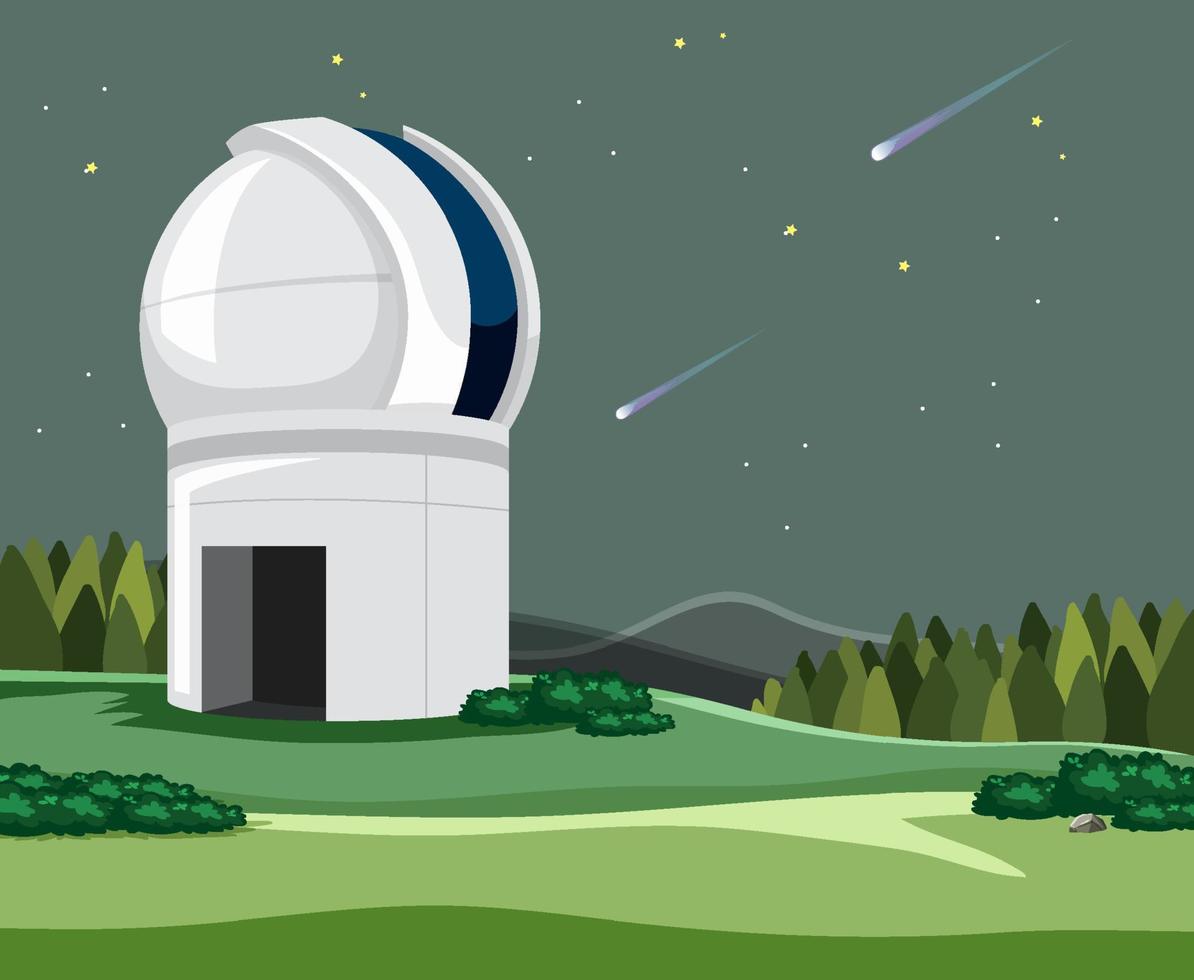 astronomiethema met planetarium in het veld vector