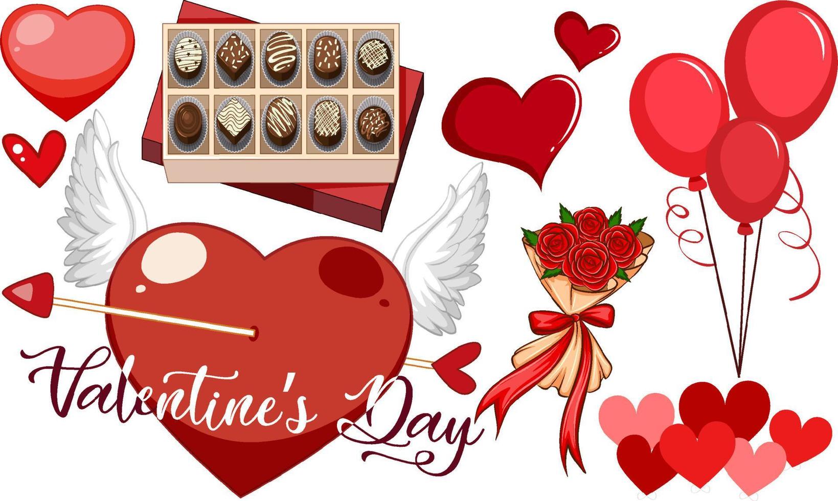 Valentijnsthema met roos en chocolade vector