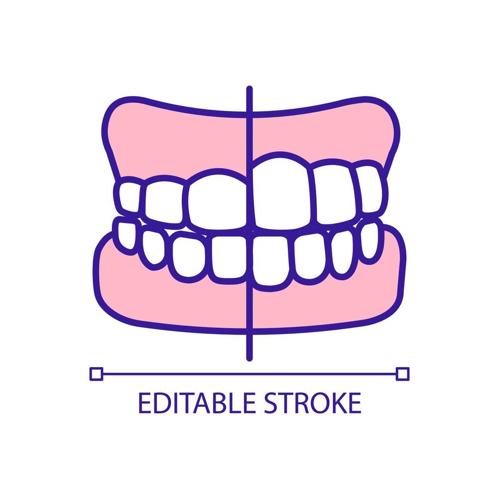 het hervormen van tanden oppervlak rgb kleur icoon vector