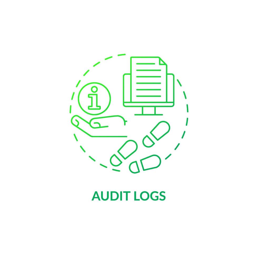 audit logs groen verloop concept icoon vector