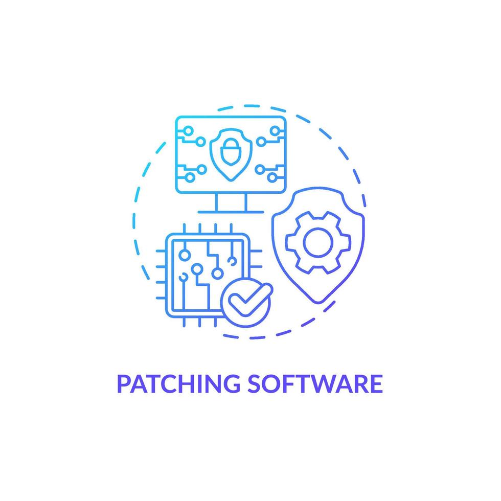 patching software blauw kleurverloop concept icoon vector