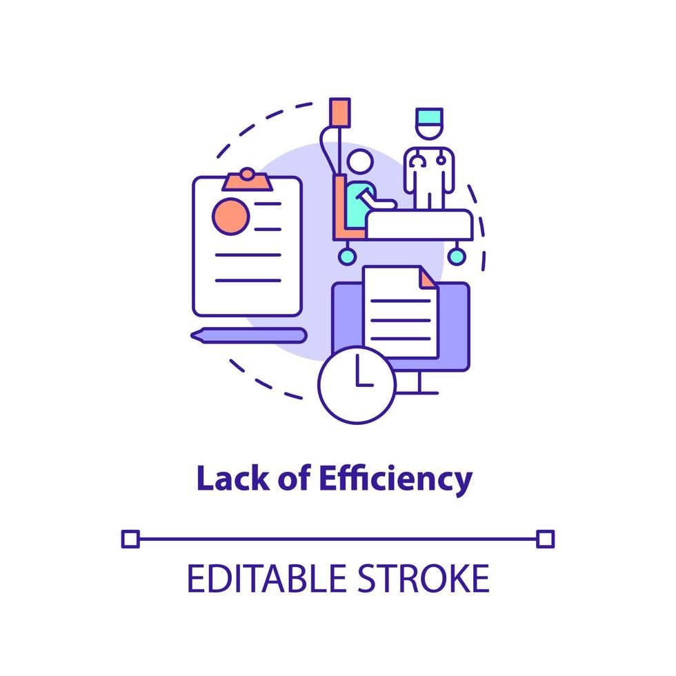 gebrek aan efficiëntie concept icoon vector