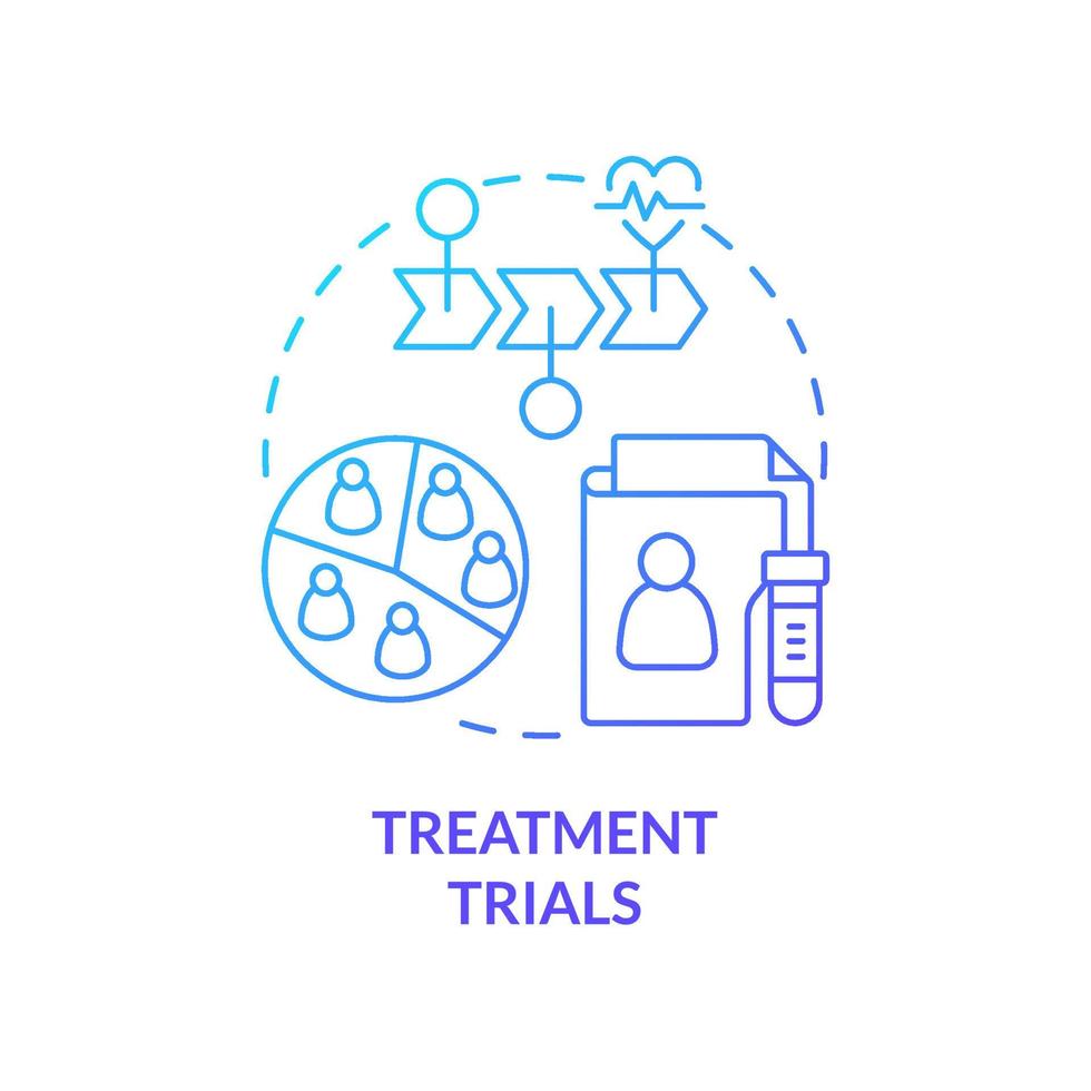 behandelingsproeven blauwe gradiënt concept icoon vector