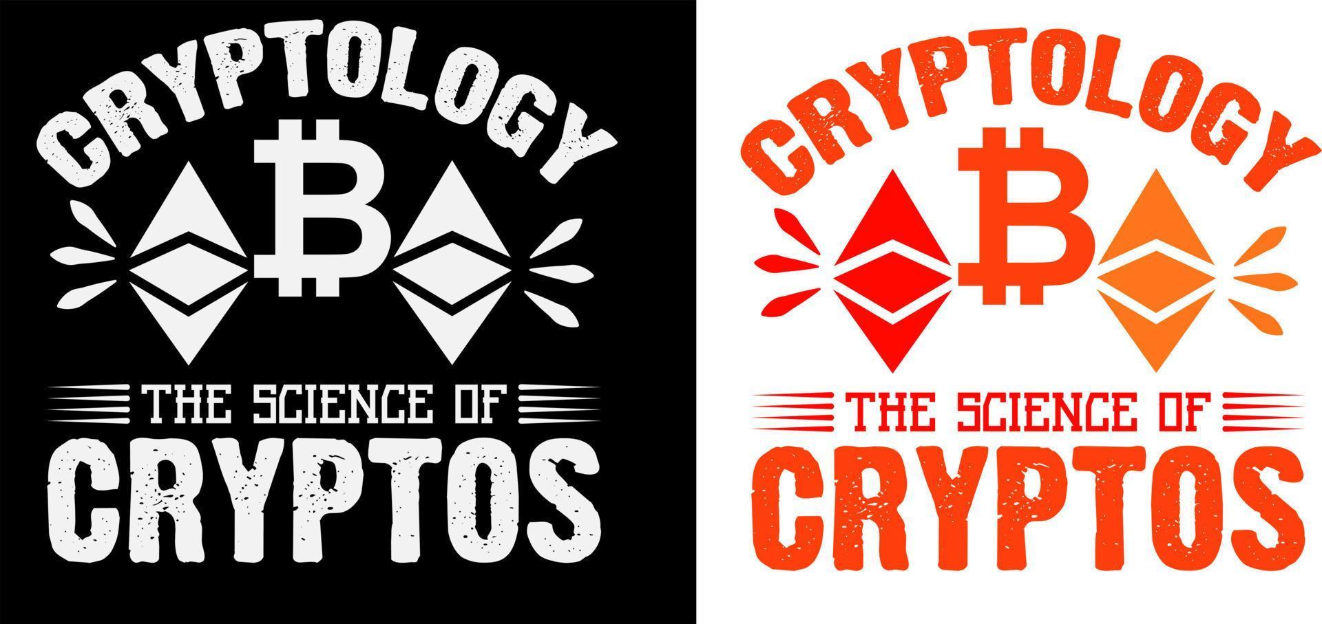 cryptologie de wetenschap van crypto's t-shirtontwerp vector