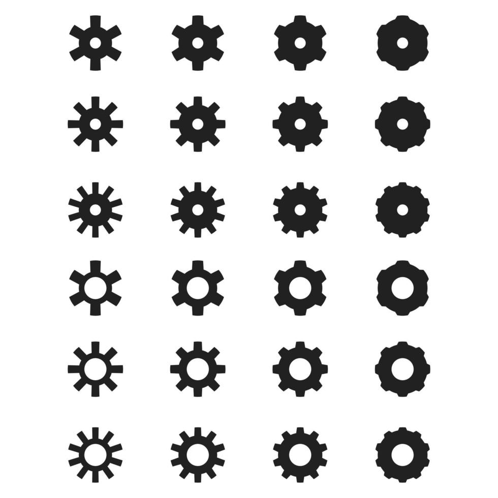 grote vectorset van verschillende versnellingspictogrammen vector