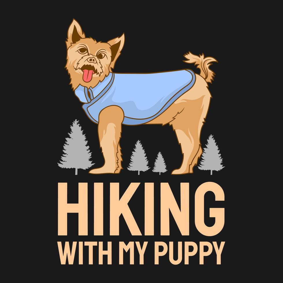 wandelen met mijn puppy t-shirtontwerp vector