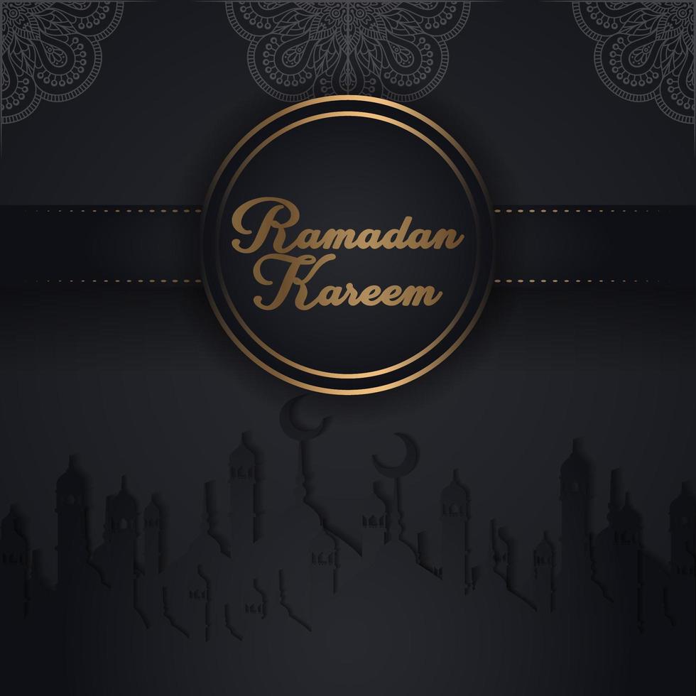 donkere ramadan kareem poster vector