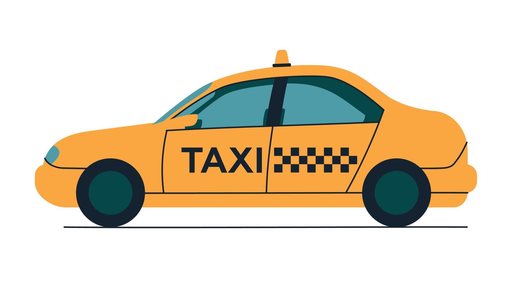 taxi. gele auto. vector afbeelding.