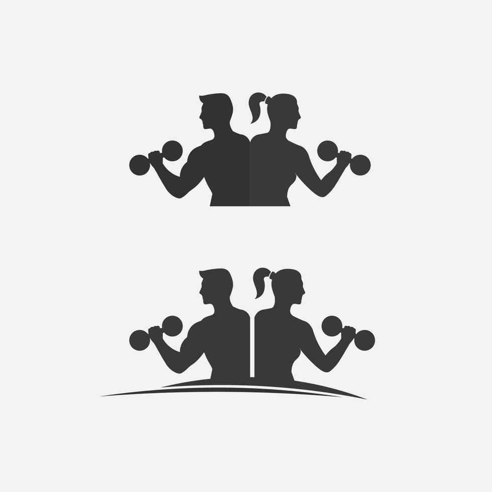 fitness logo en sportschool pictogram ontwerp vector illustrationicon