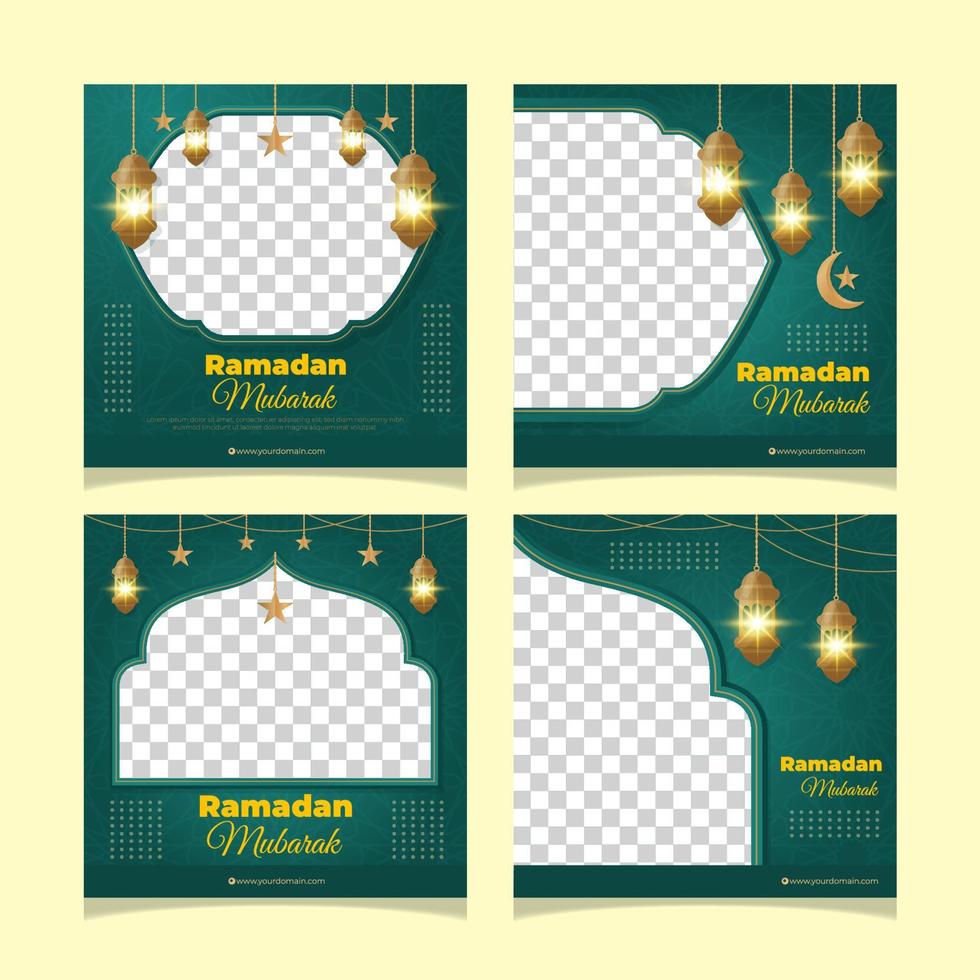 set van ramadan social media post vector