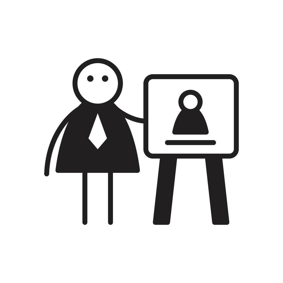 zakenman stok figuur en white board illustratie vector