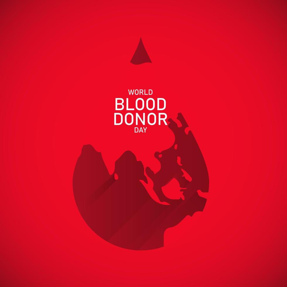 wereld bloeddonor dag poster. donorbloed concept afbeelding achtergrond voor wereld bloeddonor dag vector