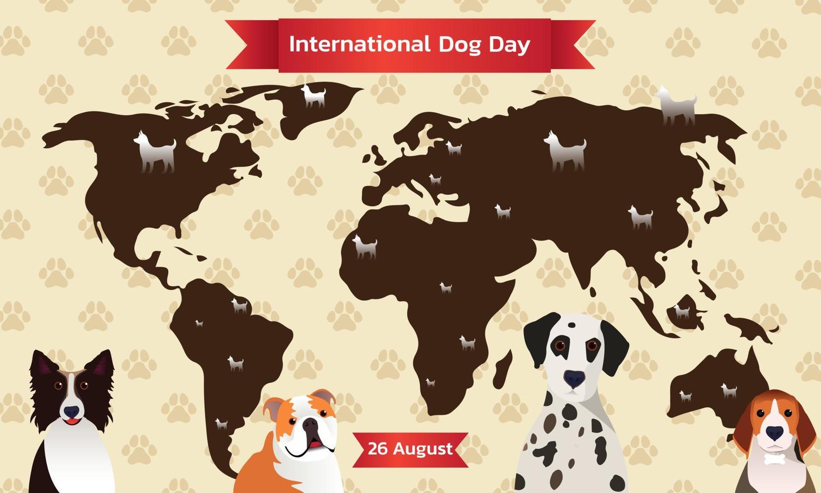 gelukkige nationale hondendag 26 augustus. nationale hond dag vectorillustratie. geweldig voor kaart, banner en embleem. vector