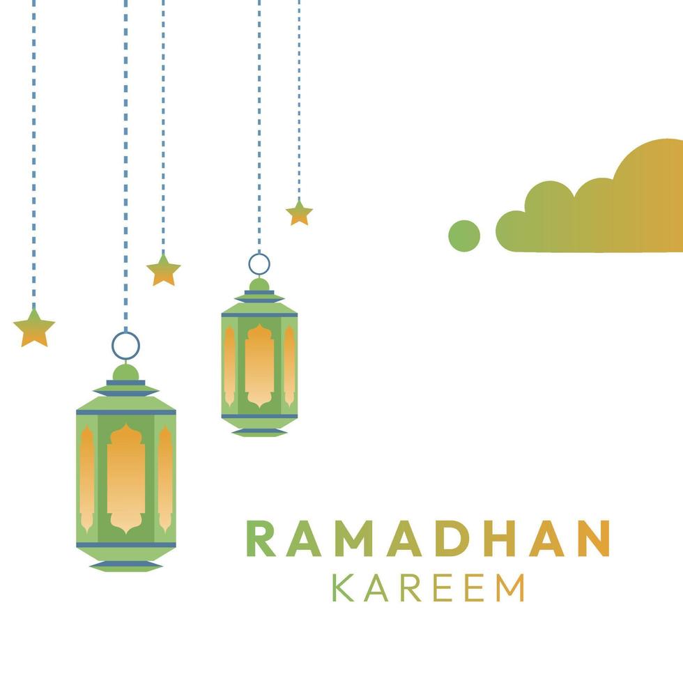 ramadan lichten lamp thema groene gradatie islamitische moslim vector