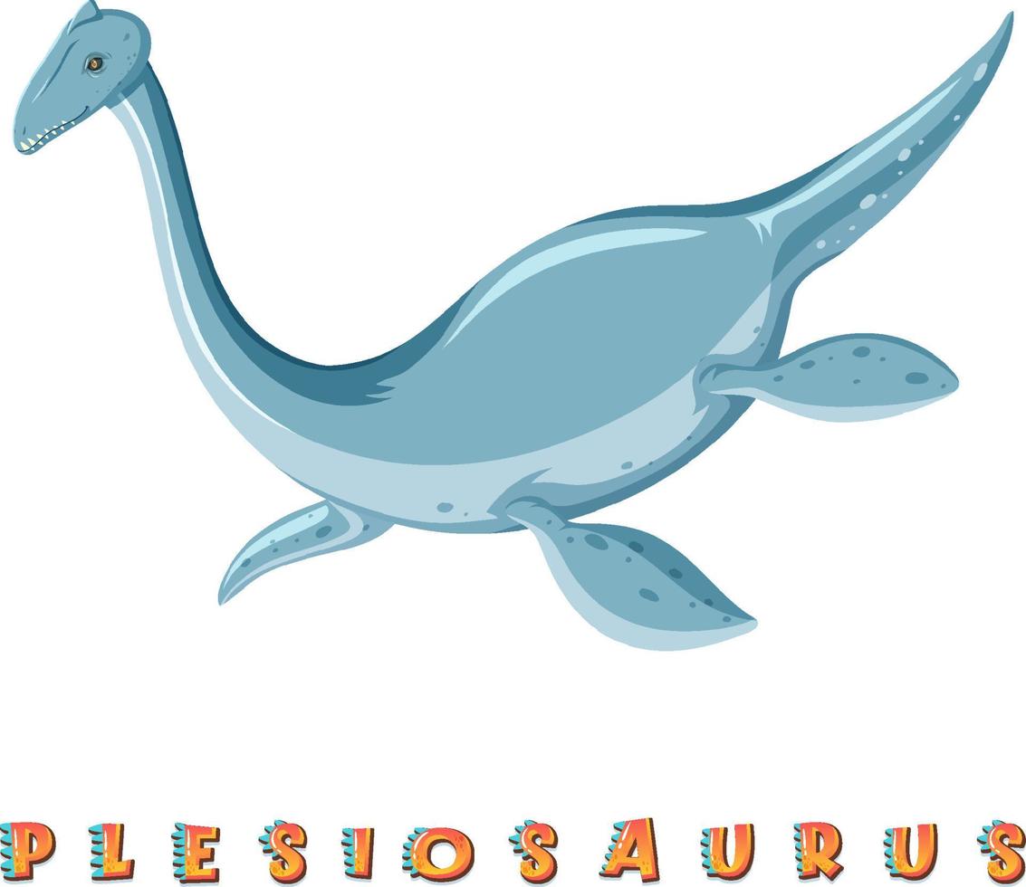 dinosaurus woordkaart voor plesiosaurus vector