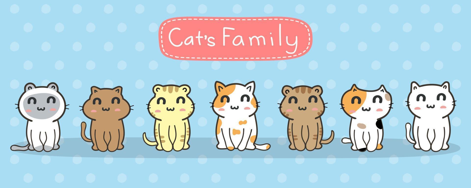 schattige katten cartoon set vector