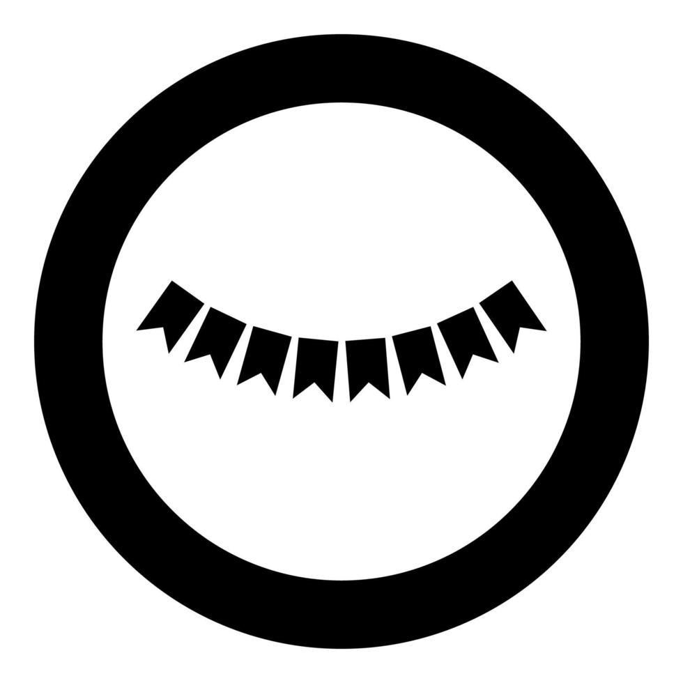 vlag linten zwart pictogram in cirkel vectorillustratie vector